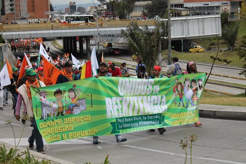 La Cumbre cumple: gran  movilización de indignados en Bogotá