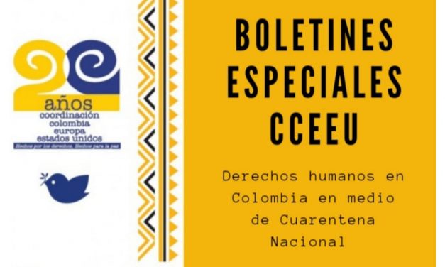 Boletines especiales CCEEU sobre DDHH en medio de cuarentena nacional